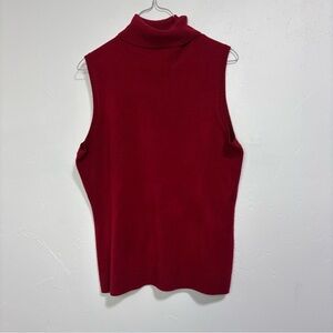 Harve Benard Women's XL Sleeveless Red Turtleneck Sweater